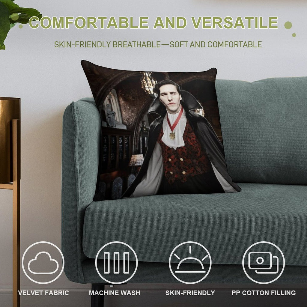 Vampire Jerma Alt. Soft Hidden Zipper Throw Pillow
