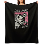 Live Fast! Eat Trash! Versatility Throw Blanket