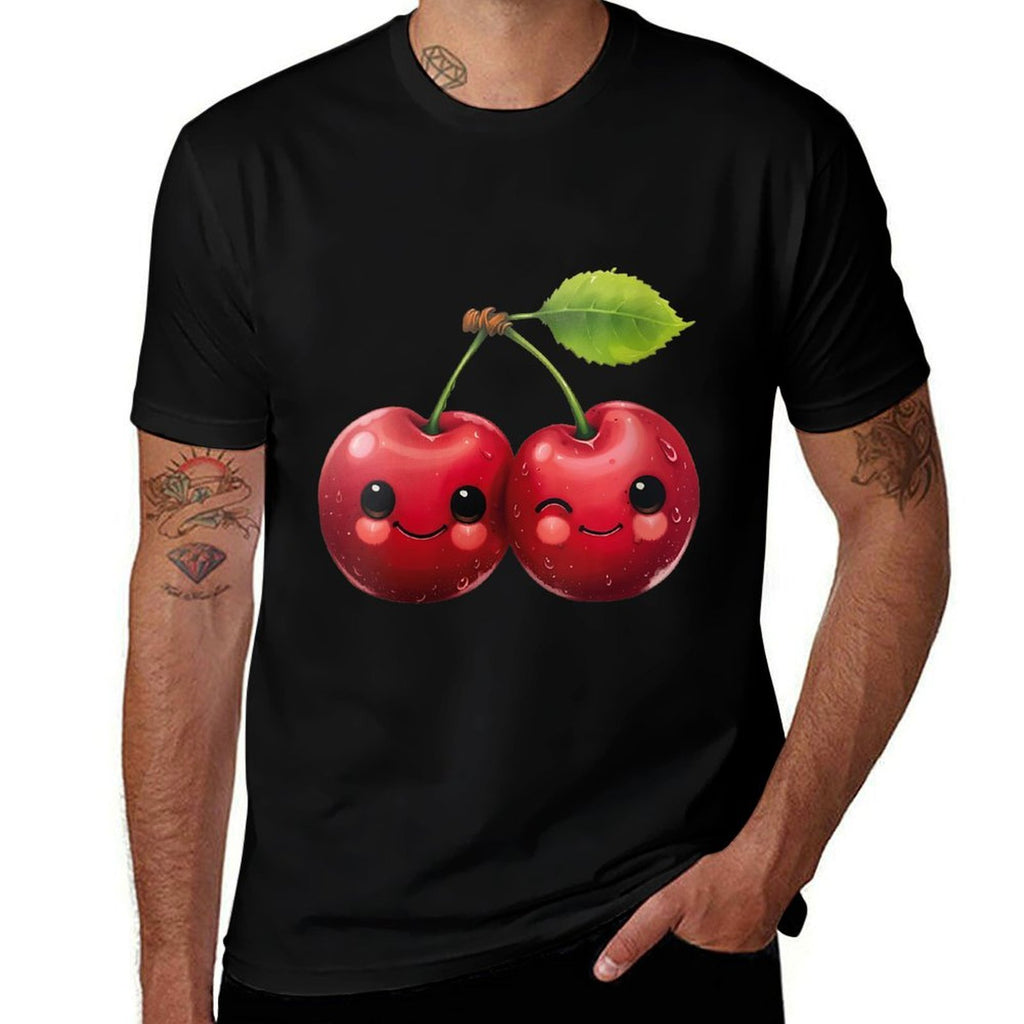 Womens Funny Cherries Cherry  Stretchy T-Shirt