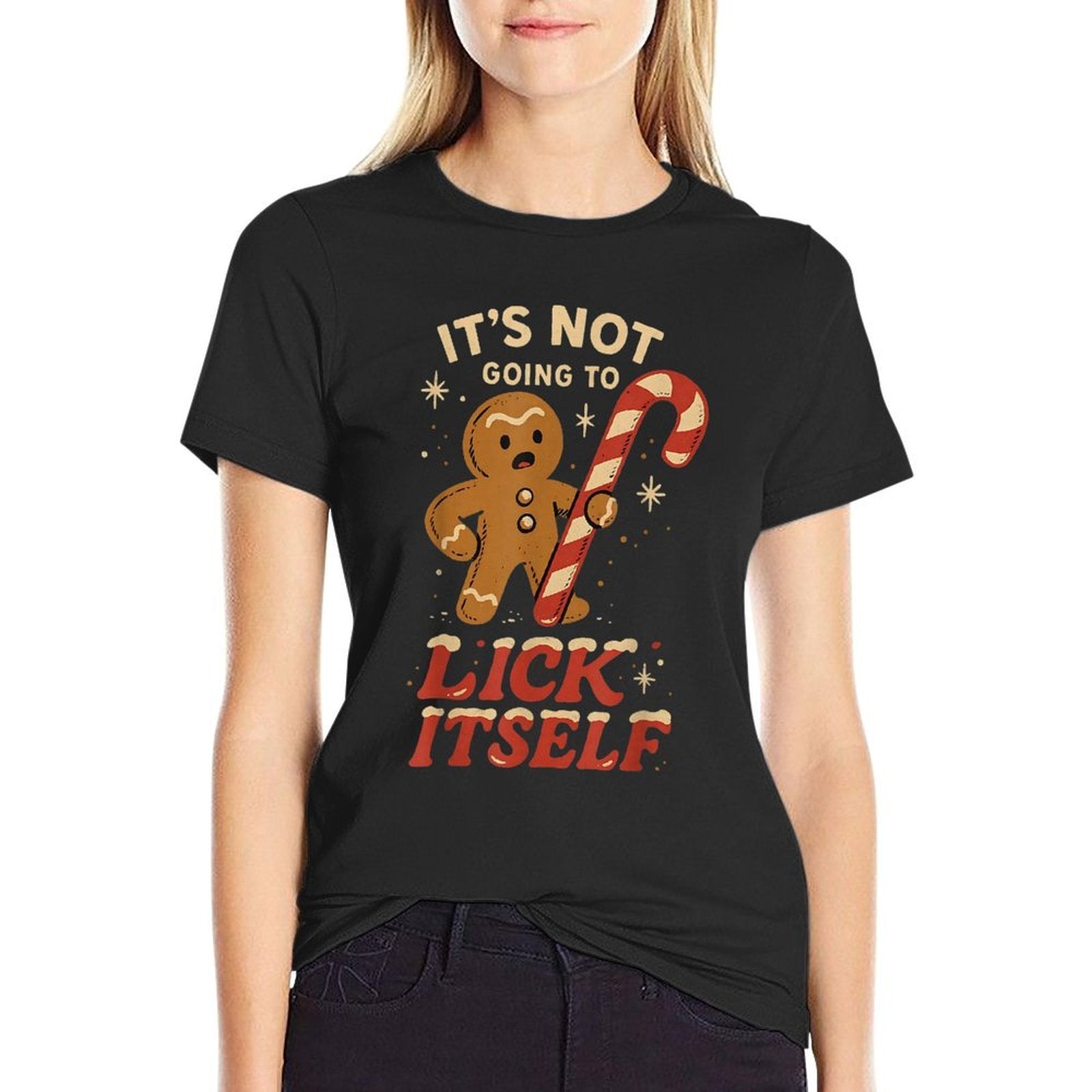 Gingerbread Man Candy Inappropriate Funny Christmas Graphic  Soft T-Shirt
