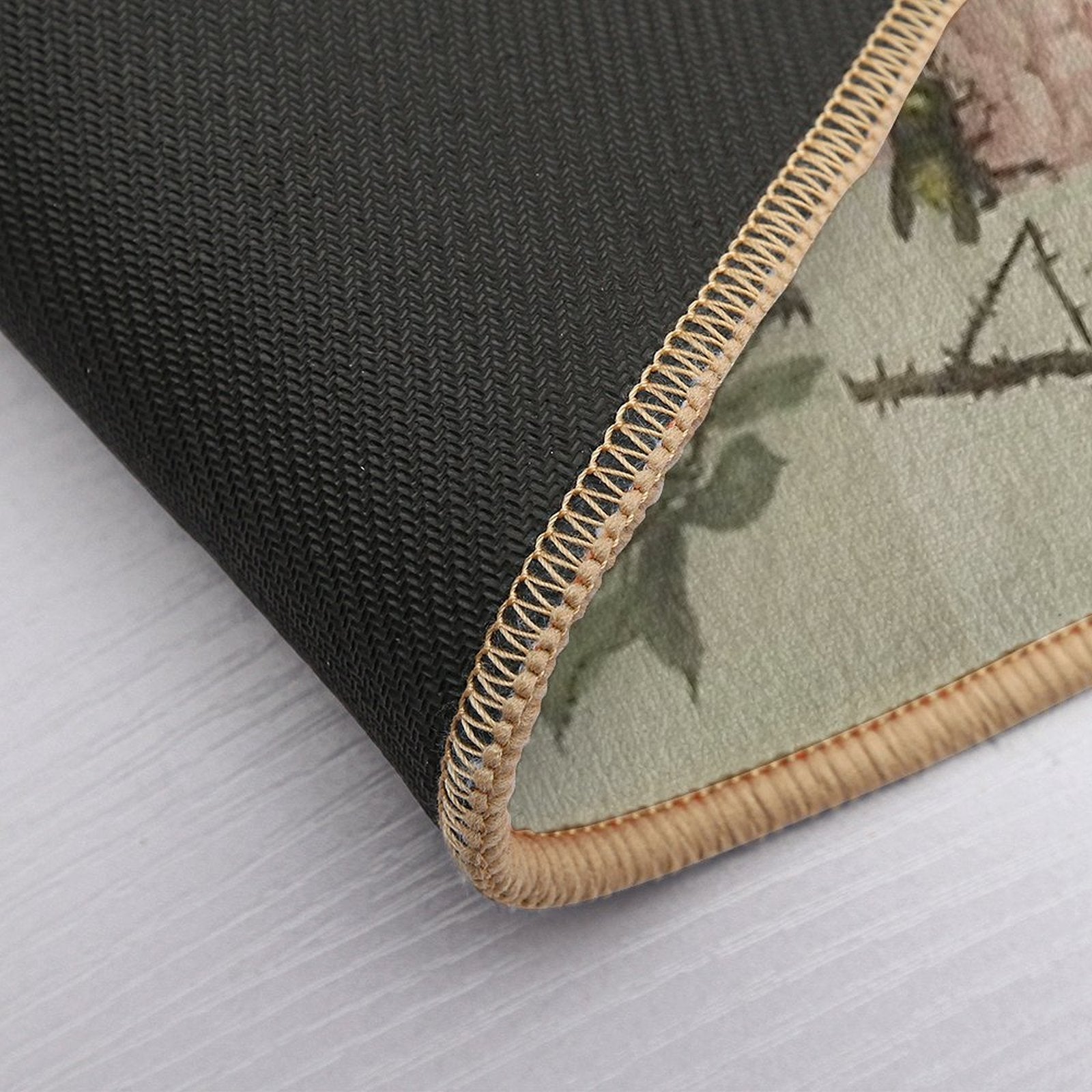 Vintage Bee And Flower  Easy To Clean Bath Mat