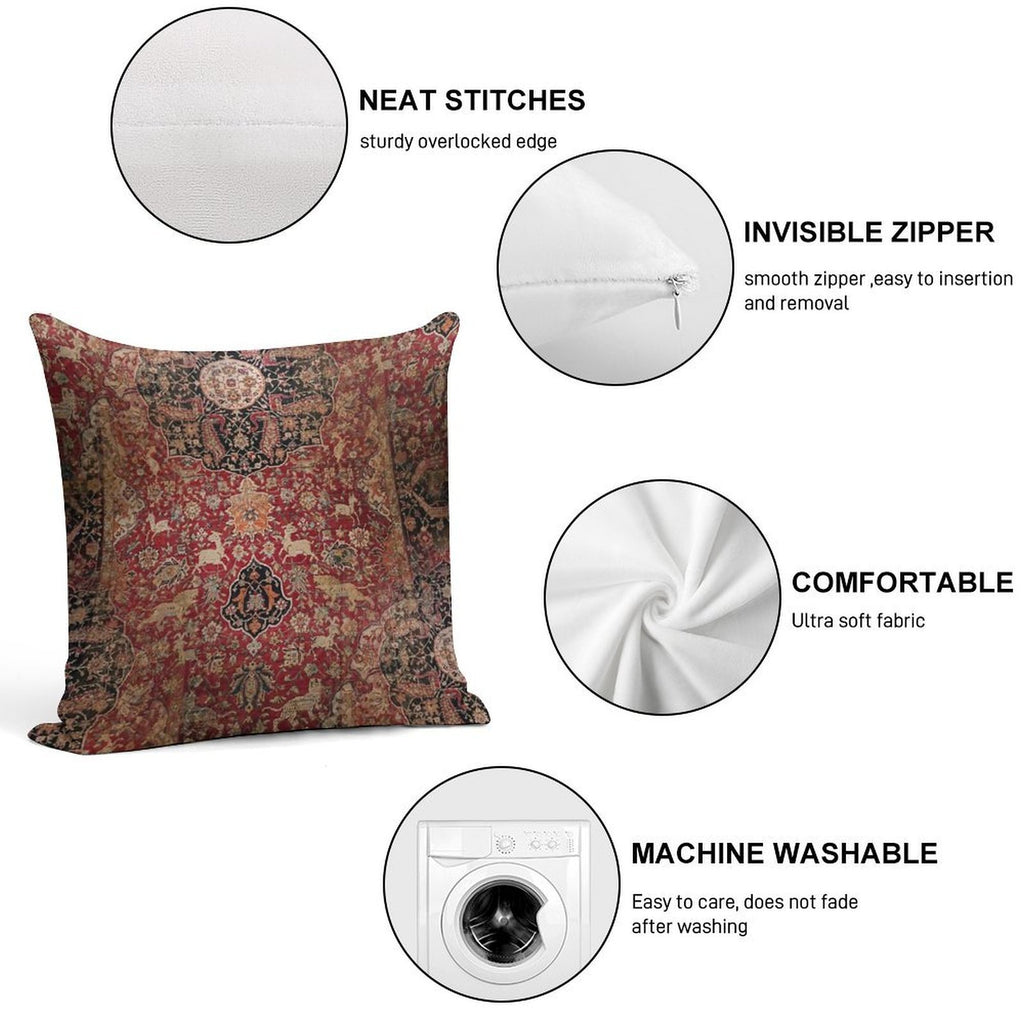 Persian Carpet Soft Luxury Feel Throw Pillow