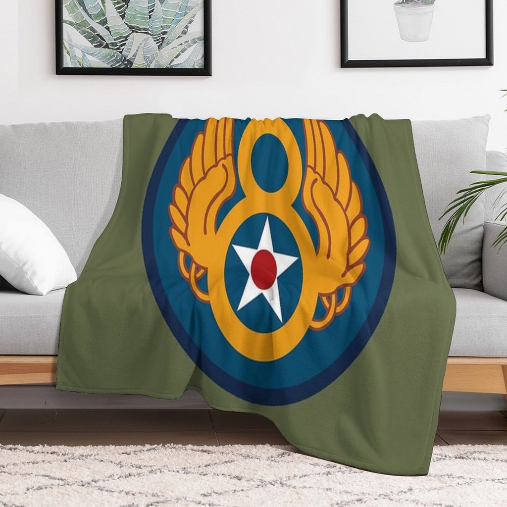 8th Airforce Emblem Eco-conscious Throw Blanket