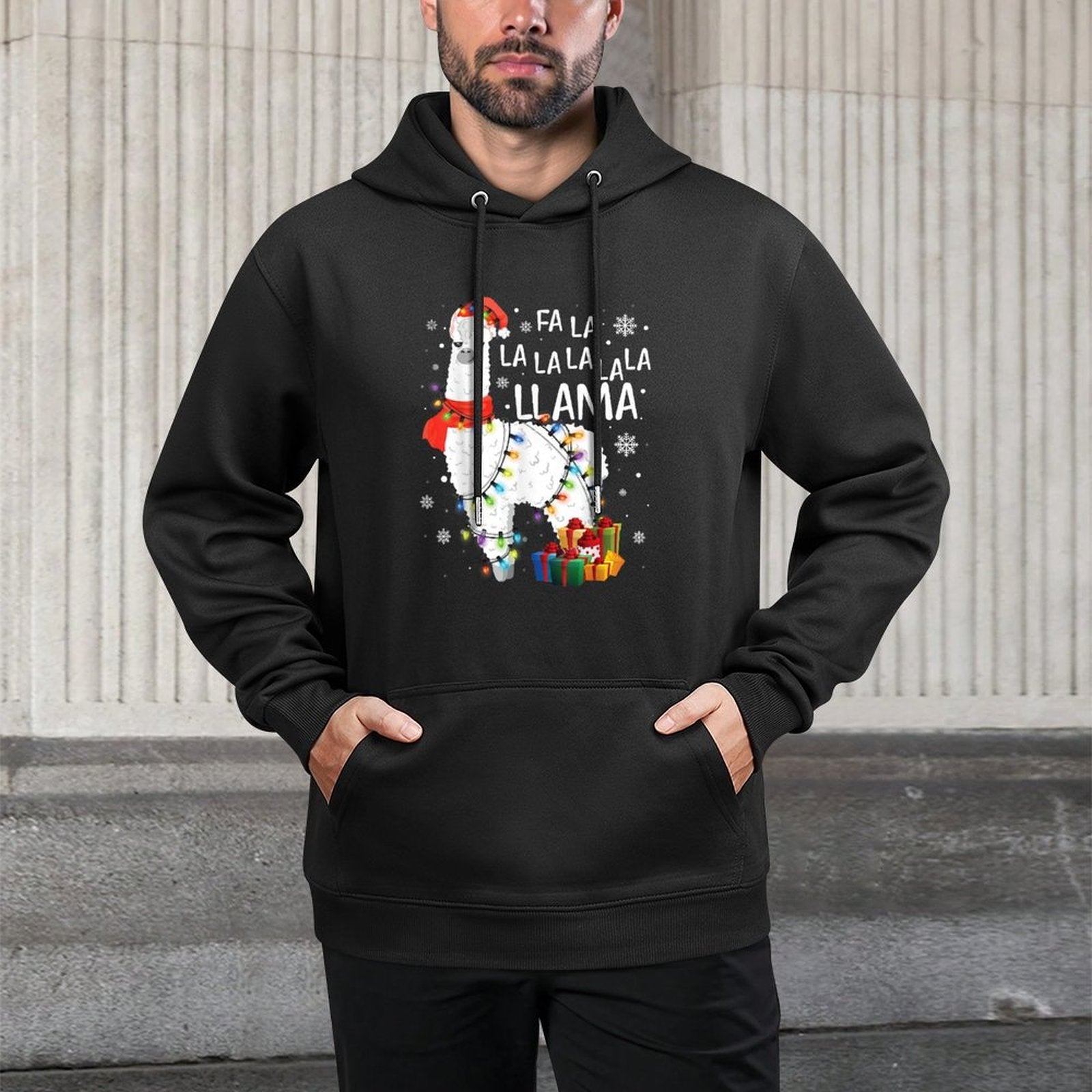 Fa La La Llama Christmas Funny Lllama Lover Xmas Pajamas All-Day Comfort Hoodie
