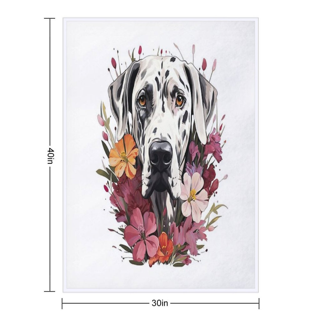 Beautiful Harlequin Great Dane Shrink-resistant Throw Blanket