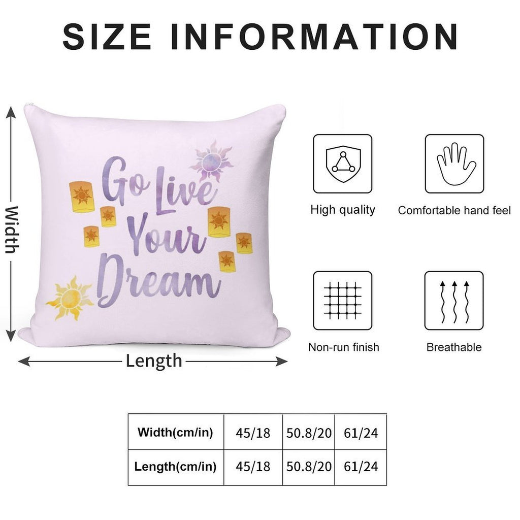 Go Live Your Dream Tangled Soft Gift Ready Throw Pillow