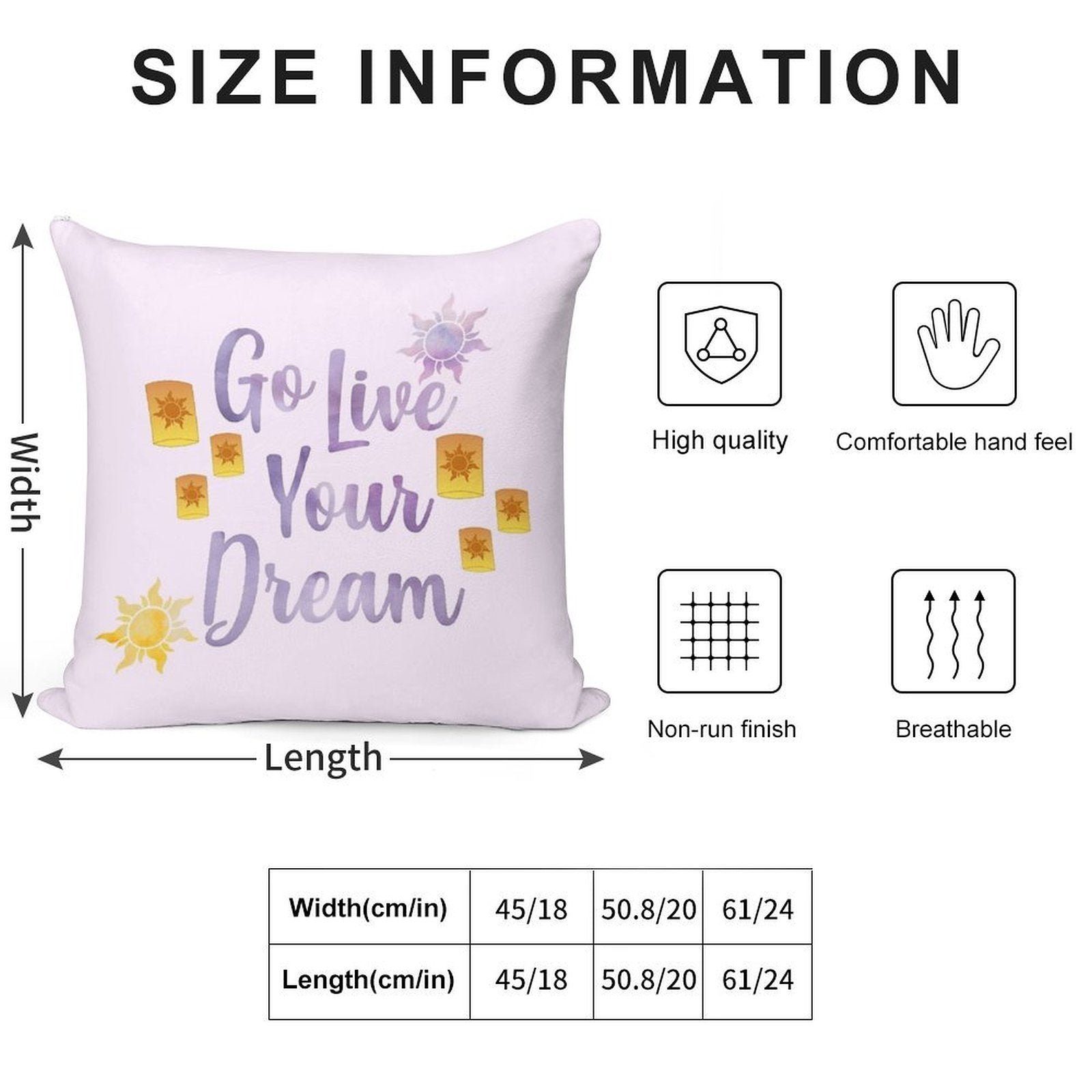 Go Live Your Dream Tangled Soft Gift Ready Throw Pillow