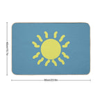 Blue Background with Bright Sun  Slip-Resistant Bath Mat