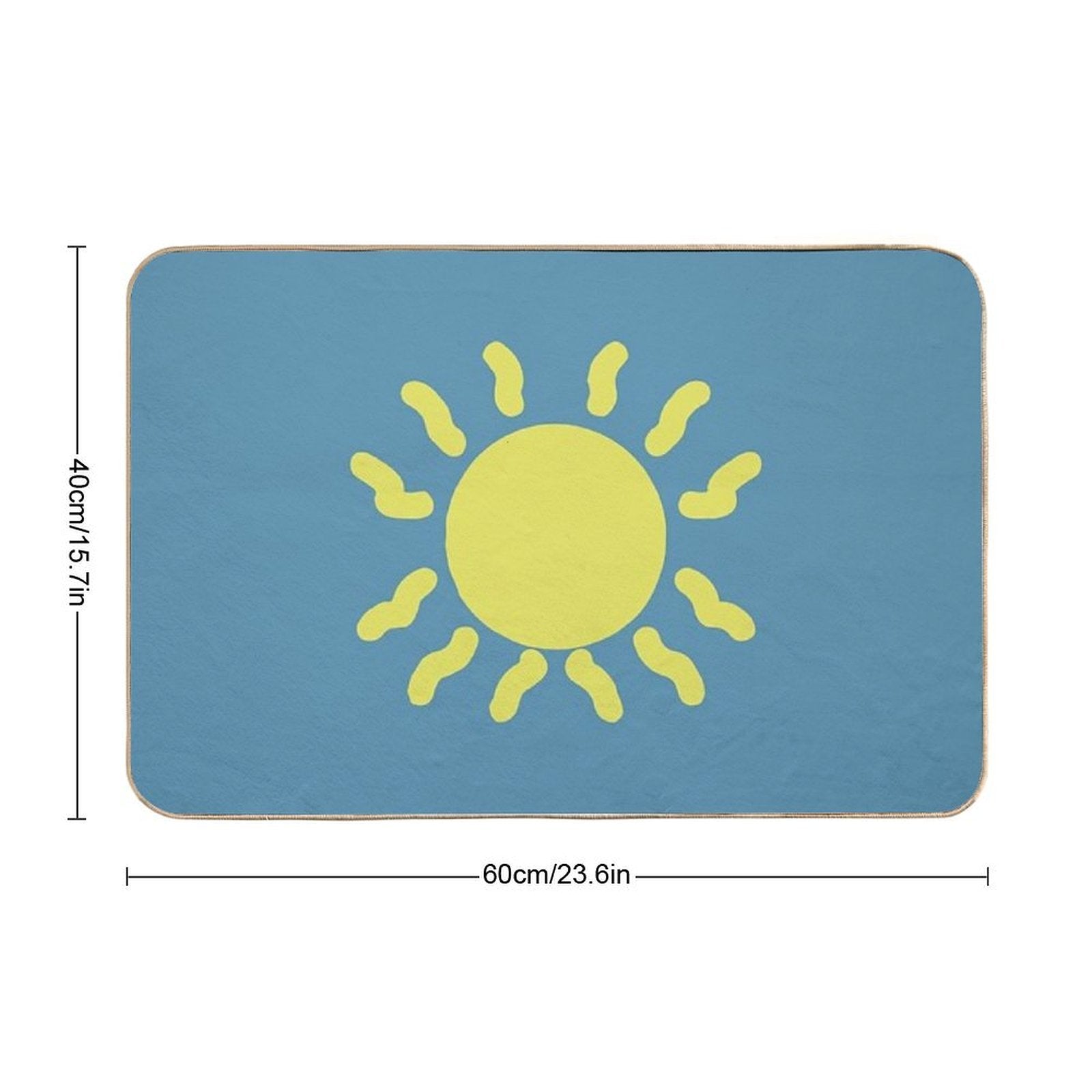Blue Background with Bright Sun  Slip-Resistant Bath Mat
