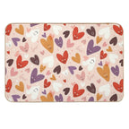 Cute Smiling Hearts Pattern  Fade-Resistant Bath Mat