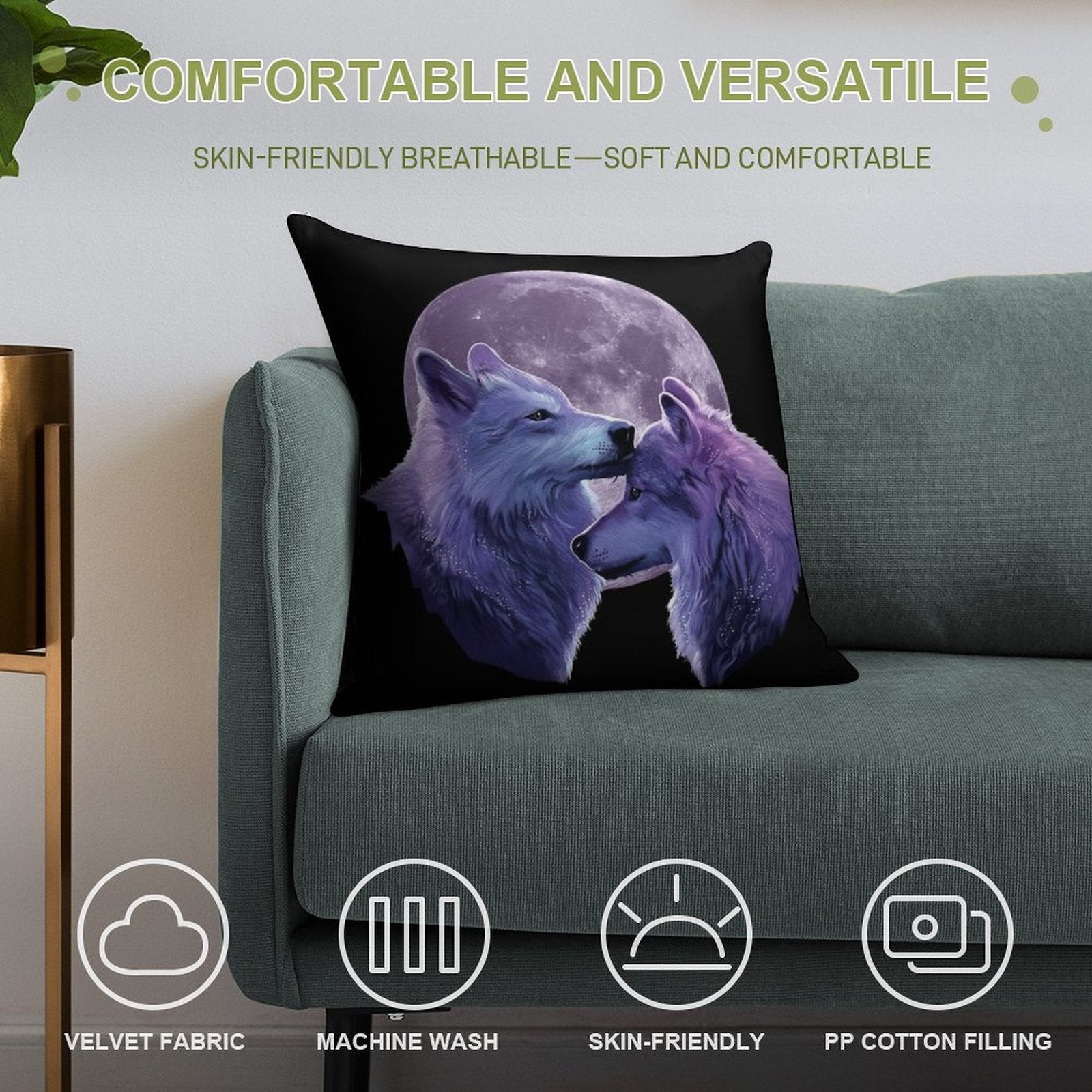 Wolf Lover Gifts Soft Home Decor Throw Pillow