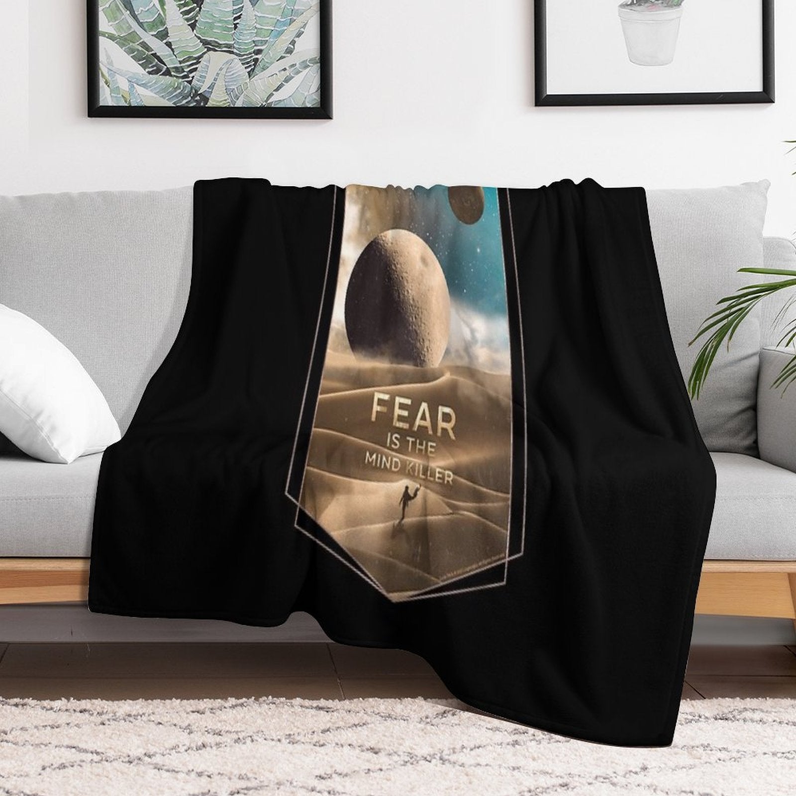 Dune Moons, Muad’Dib on Arrakis Durable Throw Blanket