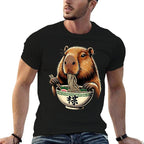 Capybara Eating Japanese Ramen Noodles Anime  Classic T-Shirt