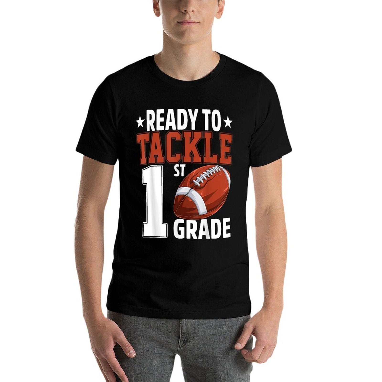 Ready To Tackle First Grade Football First Day Of School  Graphic-printed T-Shirt