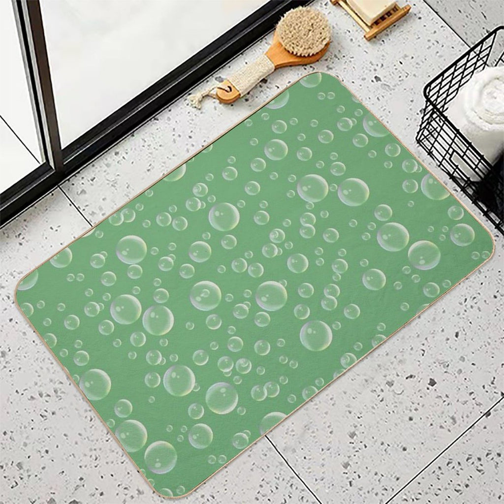 COMMIC Bubbles on Green  Easy Maintenance Bath Mat