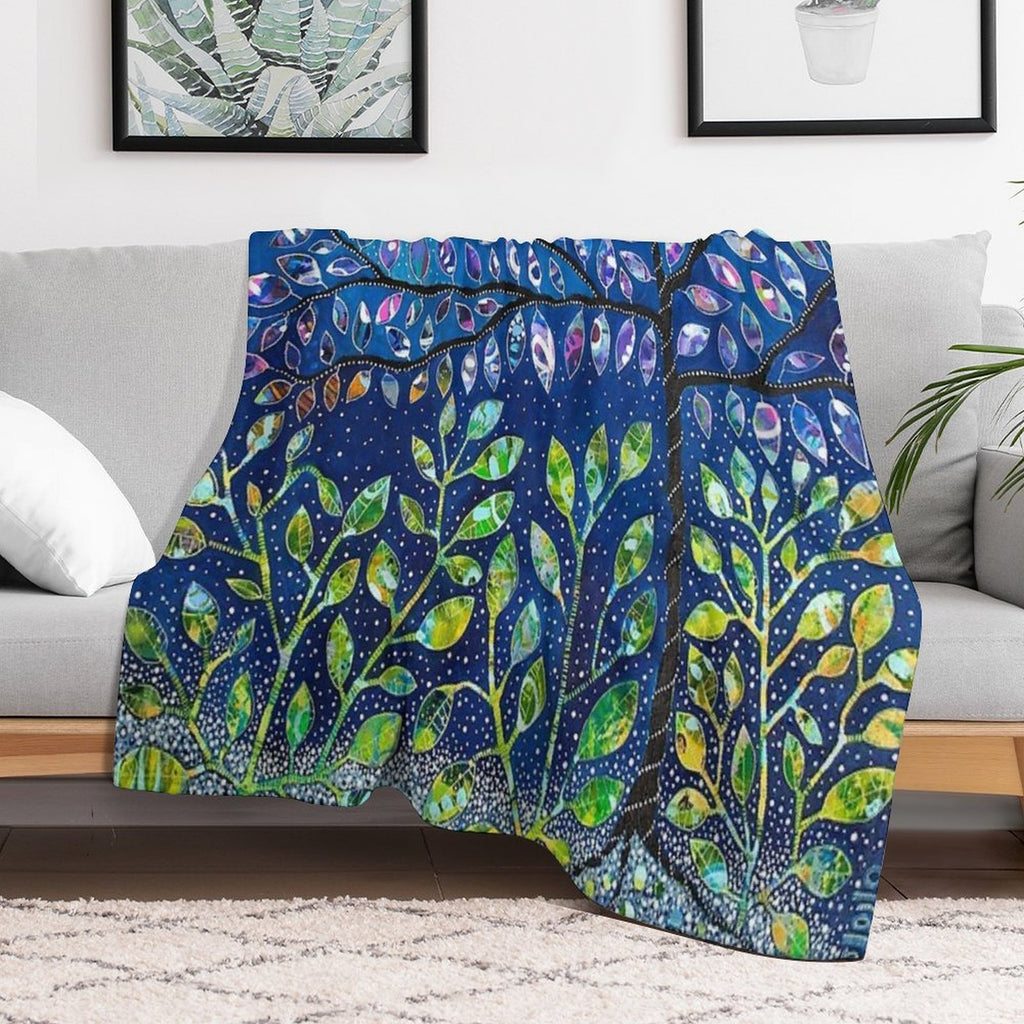 The Light Of Her Discovery Easy Care Throw Blanket