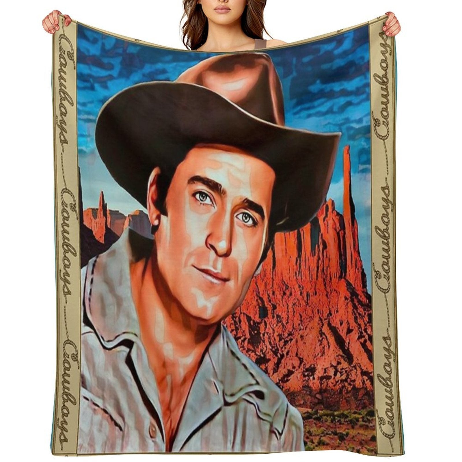 Clint Walker,Cheyenne Bodie 1960's TV Eco-conscious Throw Blanket