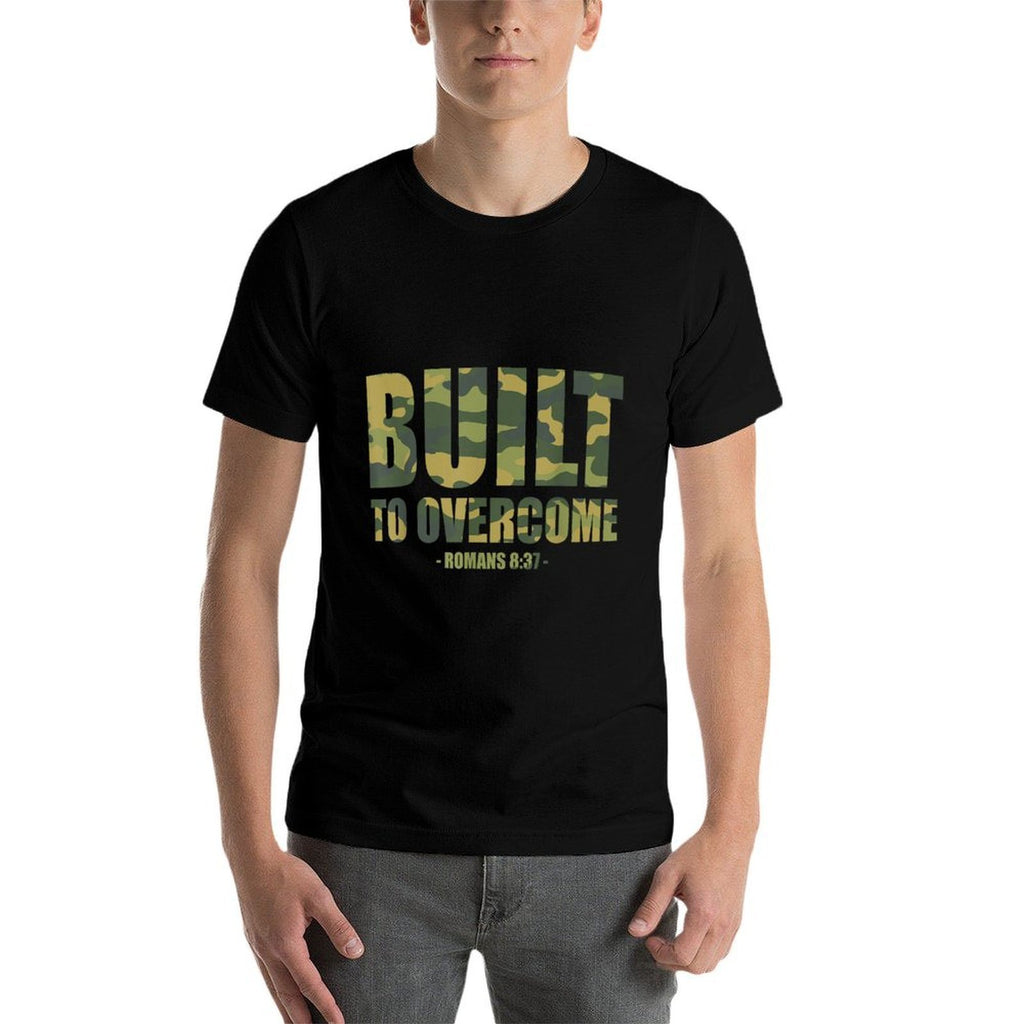 Built to Overcome Christian Men Camo Scripture Gym Workout  Soft T-Shirt