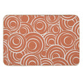 Terracotta And Beige Circles Pattern 02  Repositionable Bath Mat