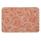 Terracotta And Beige Circles Pattern 02  Repositionable Bath Mat