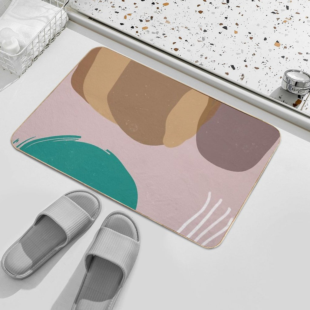 Minimal Shapes Forms Pattern  Eco-Friendly Bath Mat