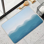 Big Blue Waves Seamless Pattern  Long-Lasting Bath Mat