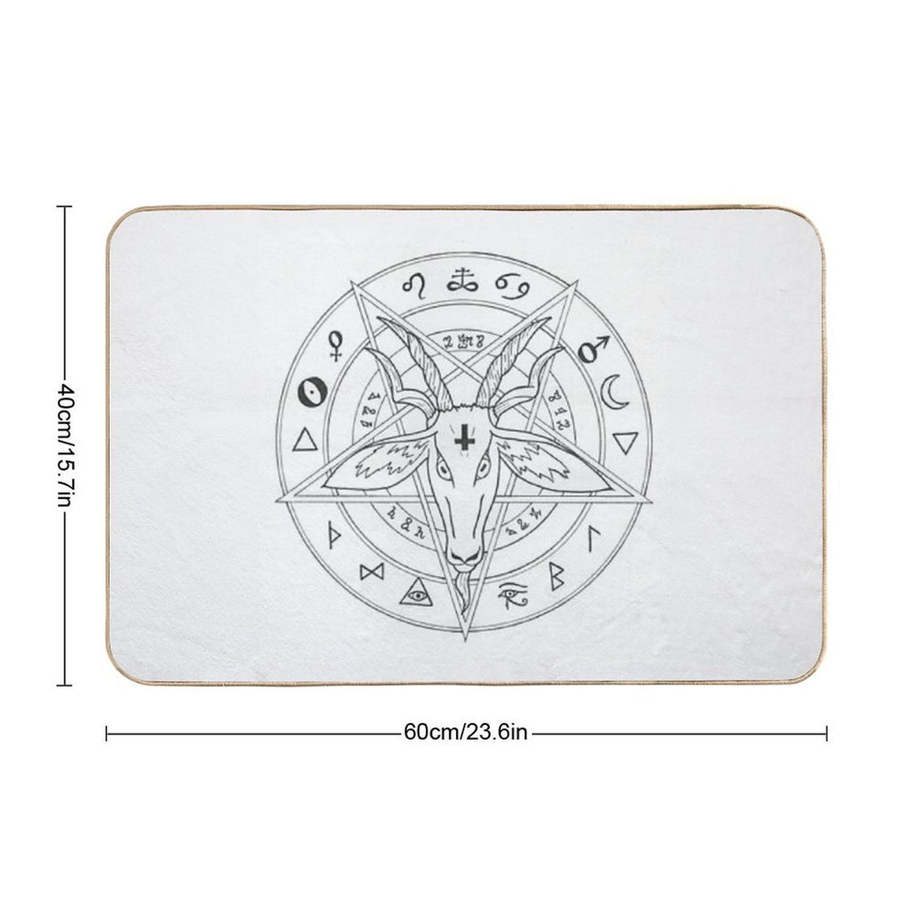 Goat Head Mandala  Dirt-Trapping Bath Mat