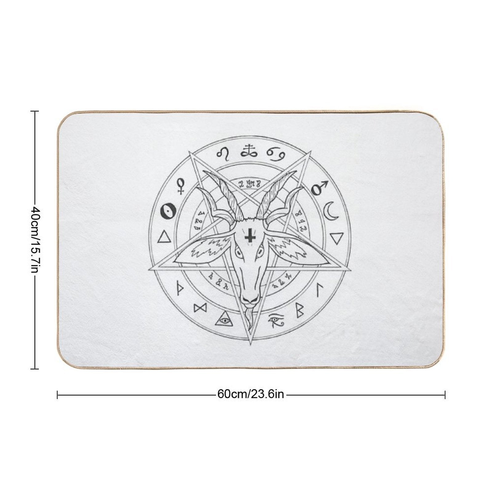 Goat Head Mandala  Dirt-Trapping Bath Mat