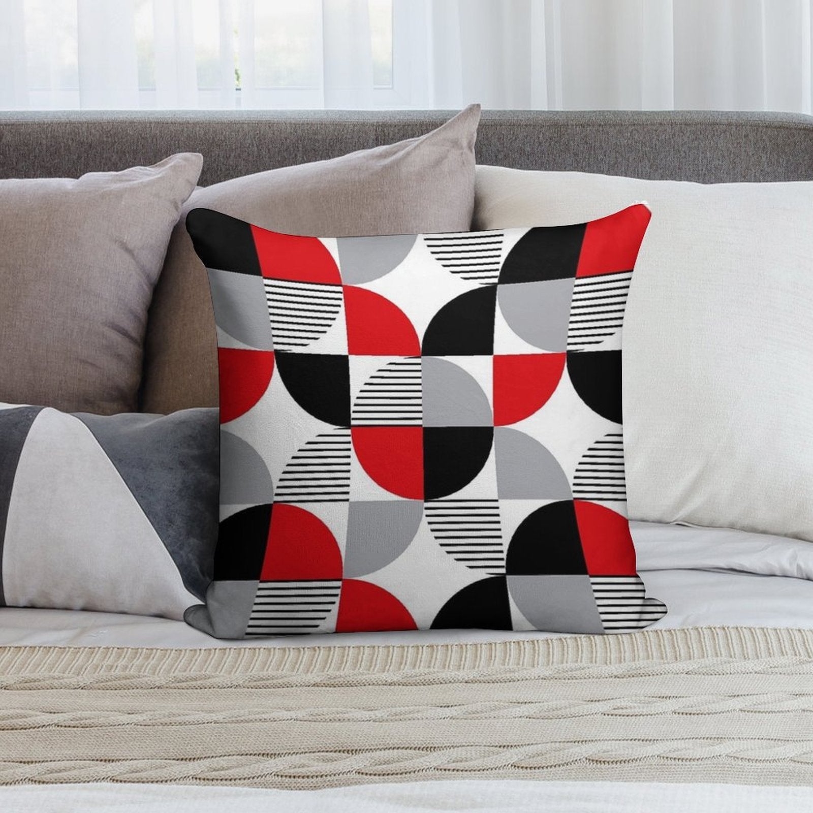 Colorful Geometry Soft Anti-Pilling Throw Pillow