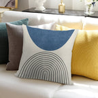 Arch Balance Blue - Mid Century Modern Soft Easy Maintenance Throw Pillow