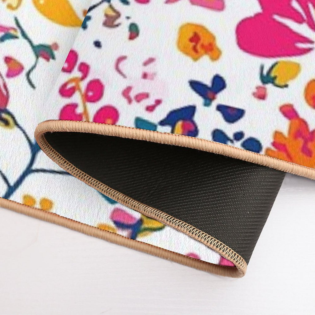 Floral Yellow And Pink Flowers Pattern  Dirt-Trapping Bath Mat