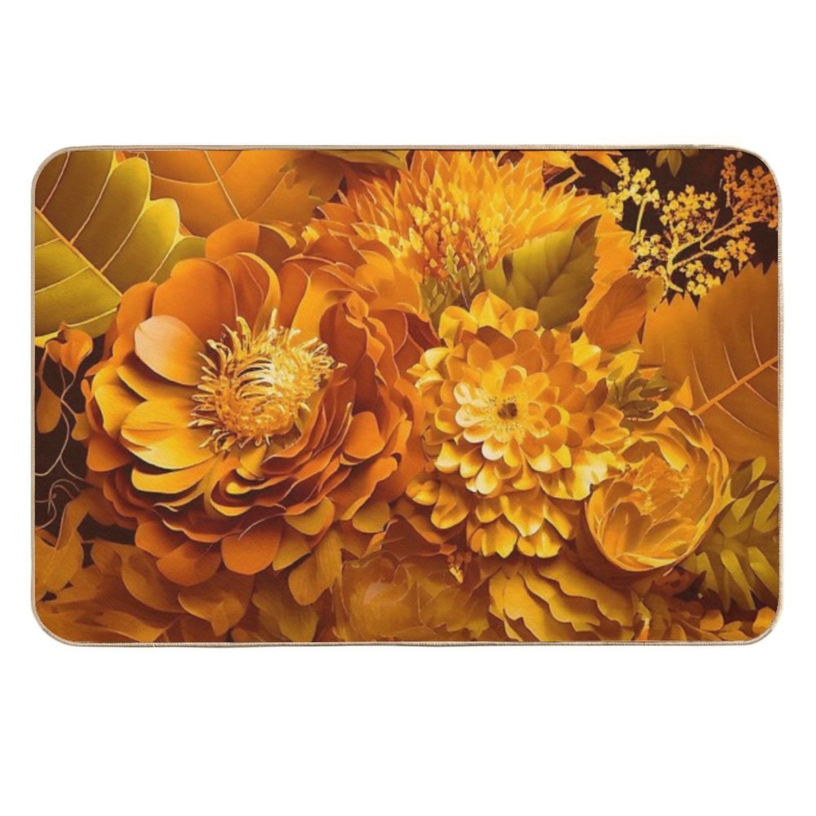 Bouquet of Gold Flowers  Odorless Bath Mat