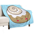 Cute Kawaii Cinnamon Bun Lightweight Throw Blanket