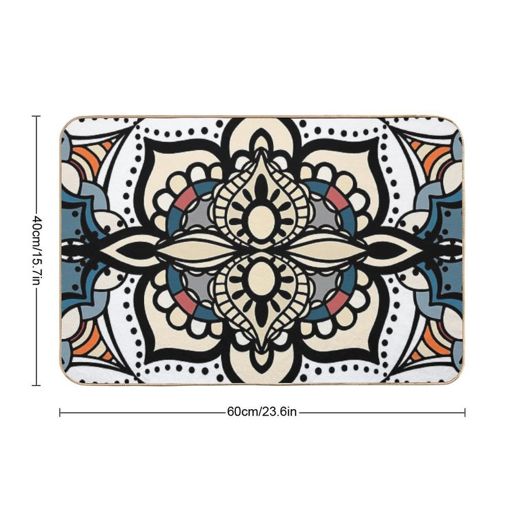 Turkish Floral Paisley Pattern  Stain-Proof Bath Mat