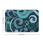 Koru Waves on Black Background  Absorbent Bath Mat