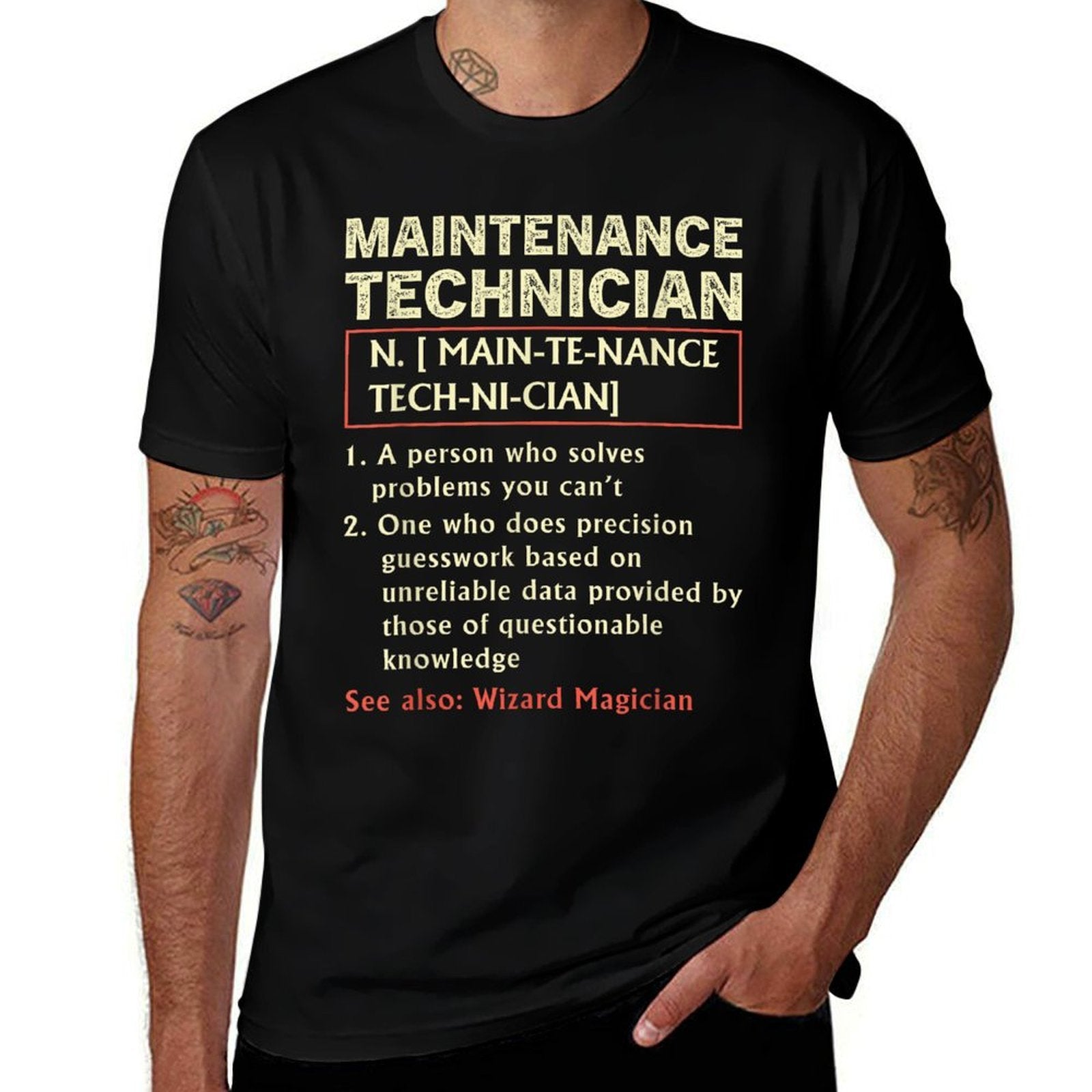 Funny Mechanic Maintenance Technician Definition Dictionary  Odor-resistant T-Shirt