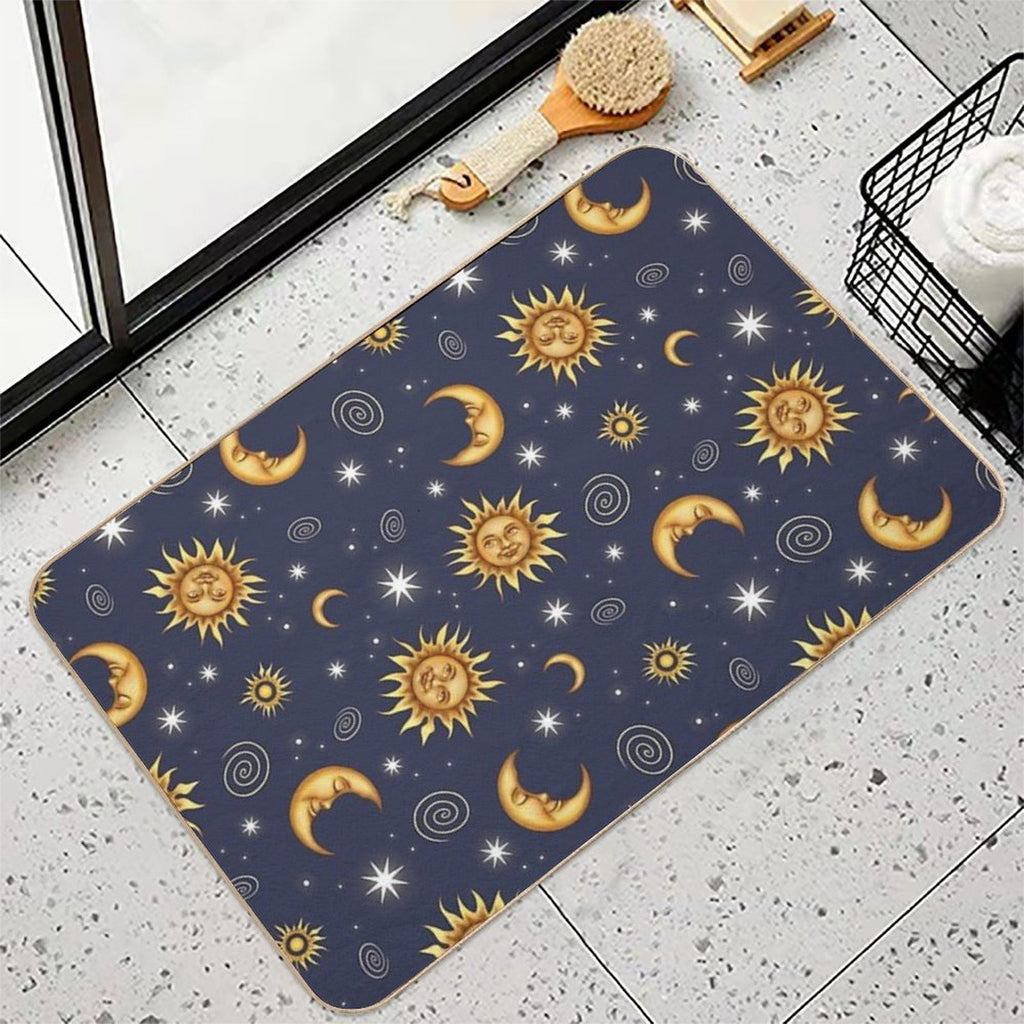 Vintage Celestial Pattern  Dirt-Trapping Bath Mat