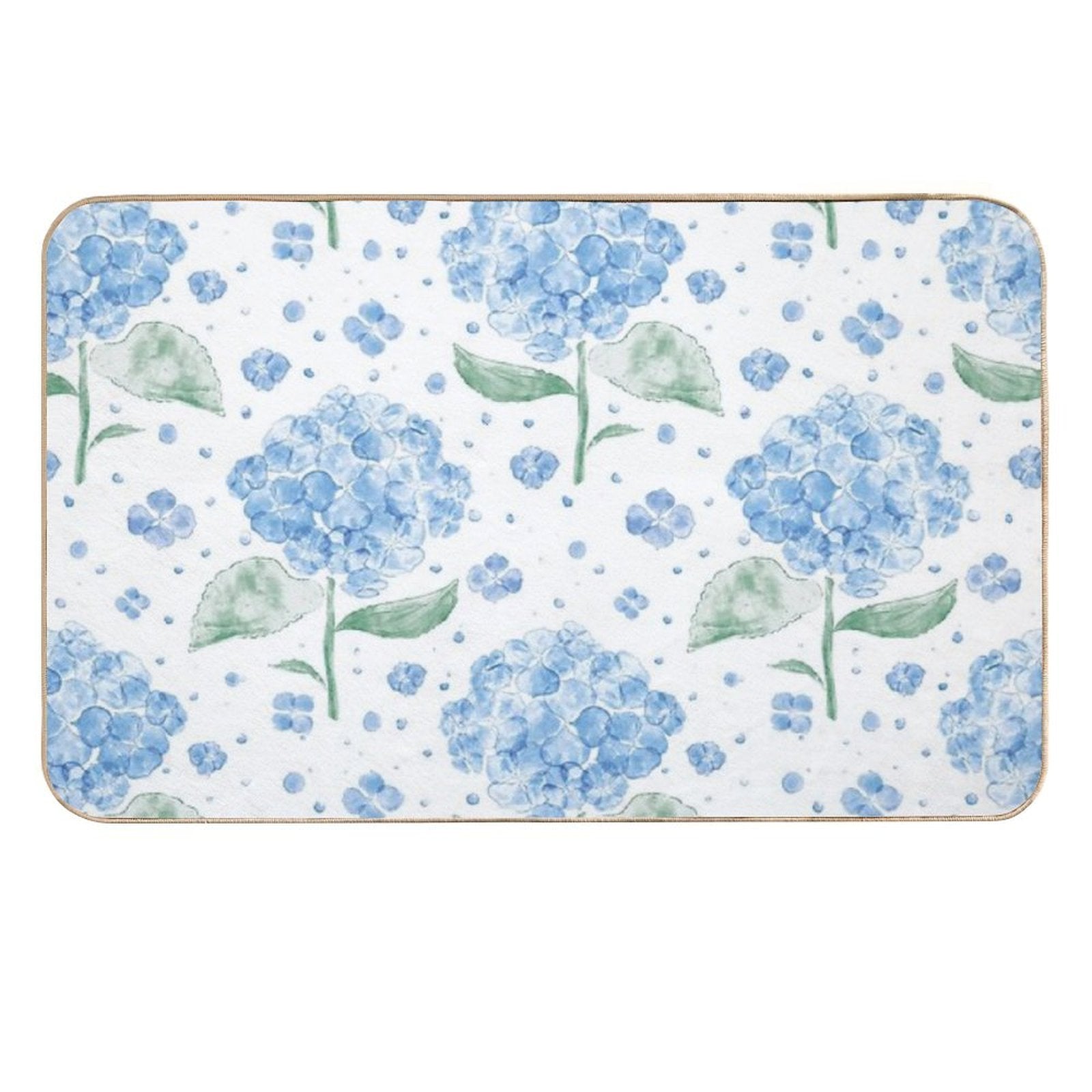 Watercolour Purple Hydrangea Flower Pattern  Fade-Resistant Bath Mat