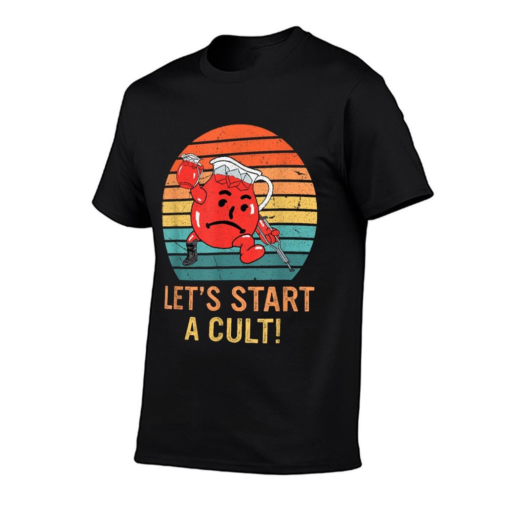 Let’s Start A Cult! Funny Retro  Heathered Texture T-Shirt