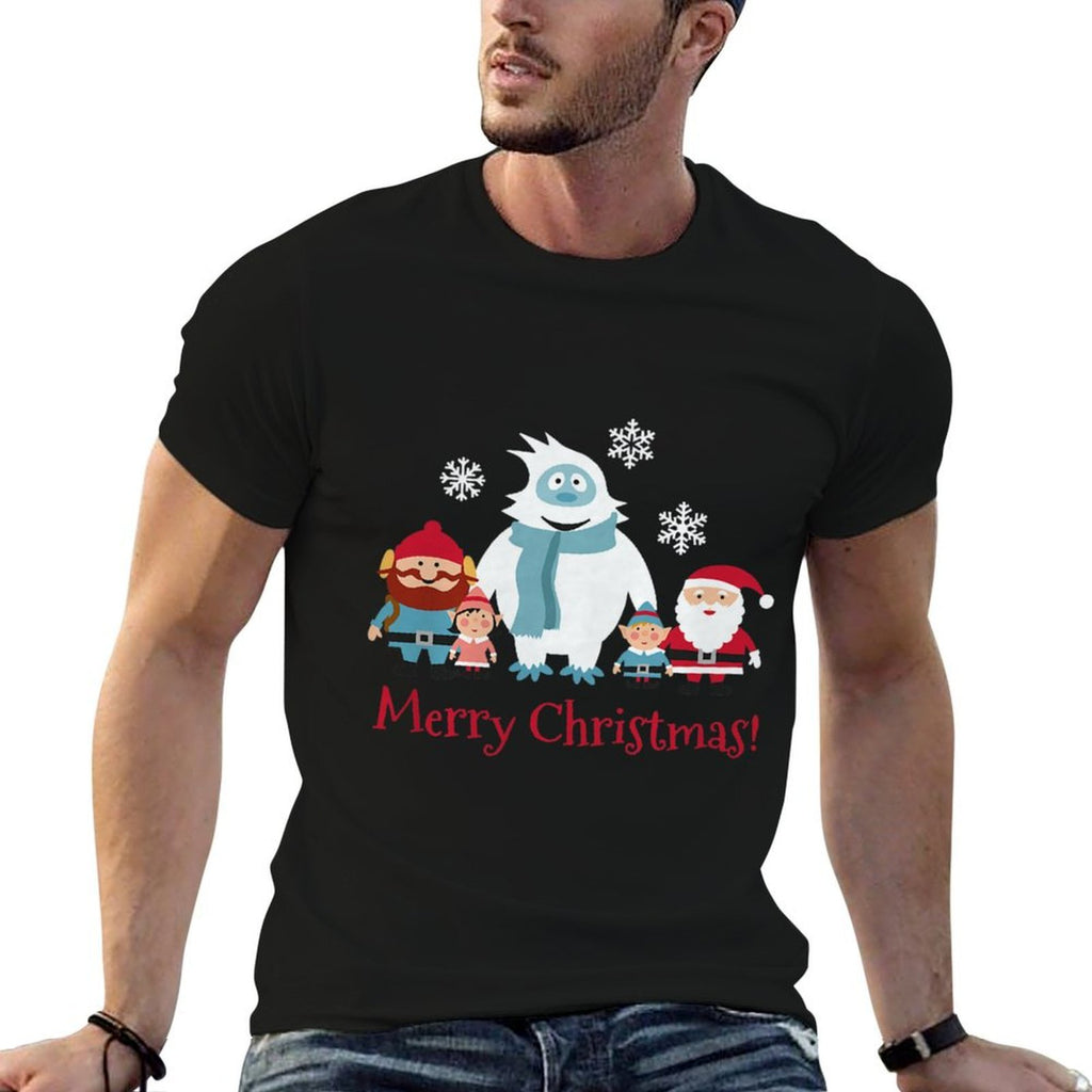 Merry Christmas T-shirt Cornelius Abominable Snowman Snowfla  Ribbed Collar T-Shirt