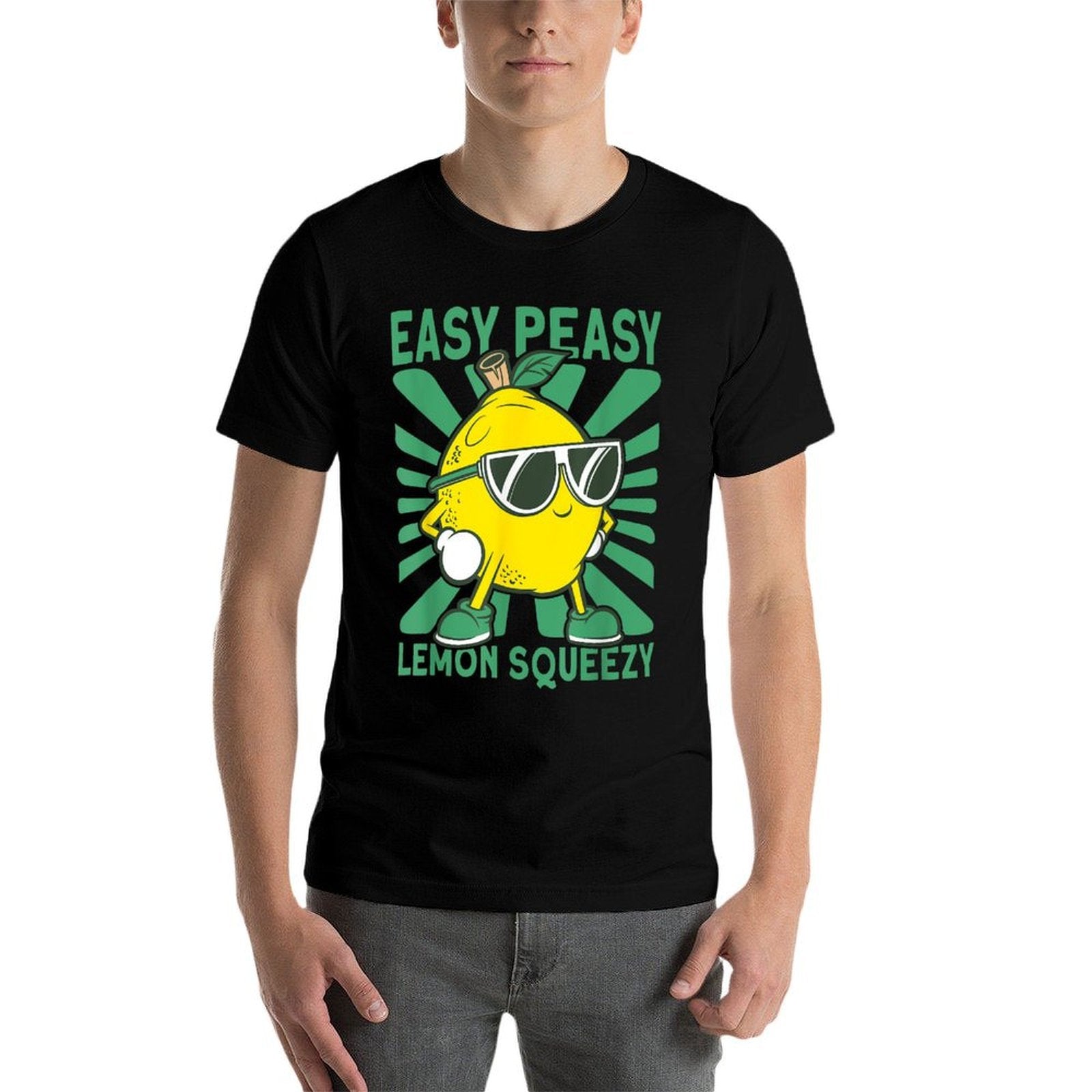 Easy Peasy Lemon Squeezy Lemonade Stand Crew  Fade-proof Color T-Shirt