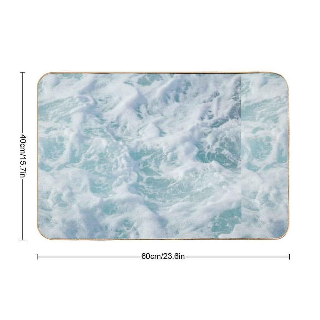 White Ocean, Blue Ocean, Ocean  Eco-Friendly Bath Mat