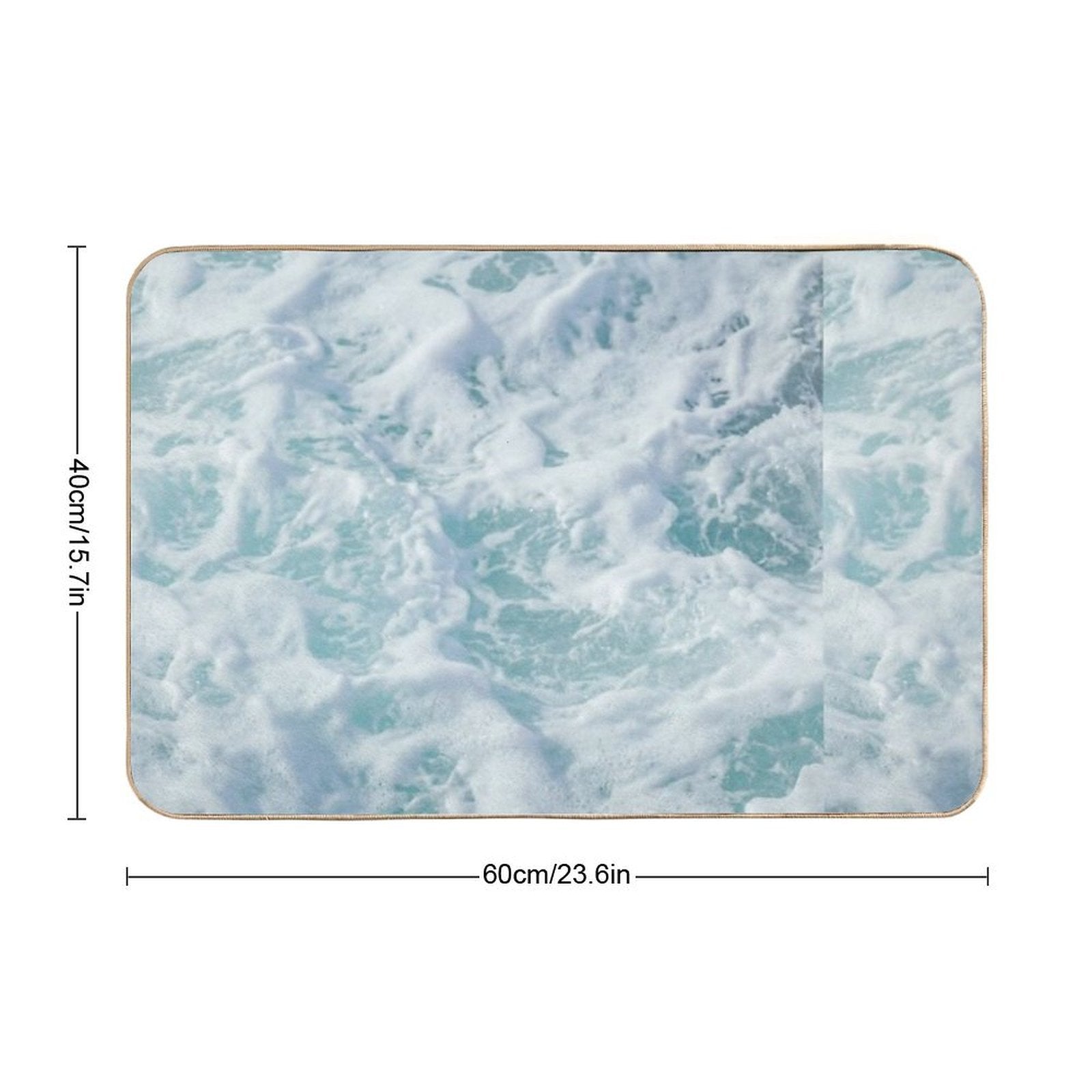 White Ocean, Blue Ocean, Ocean  Eco-Friendly Bath Mat