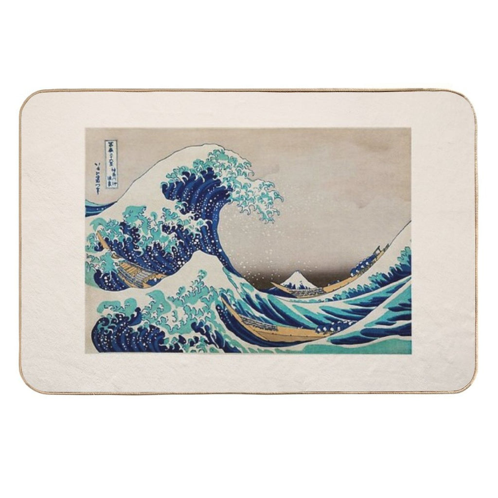 The Great Wave of Kanagawa. Japanese Finest Art by Katsushika Hokusai. Oriental Art Lovers Gift.  Versatile Bath Mat