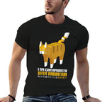 Funny Japanese Cat Meme I Am Contaminated With Radiation  Fade-proof Color T-Shirt