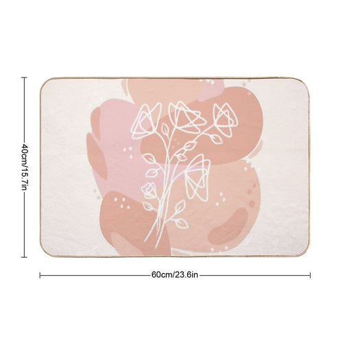 Bloom Line Art  Absorbent Bath Mat