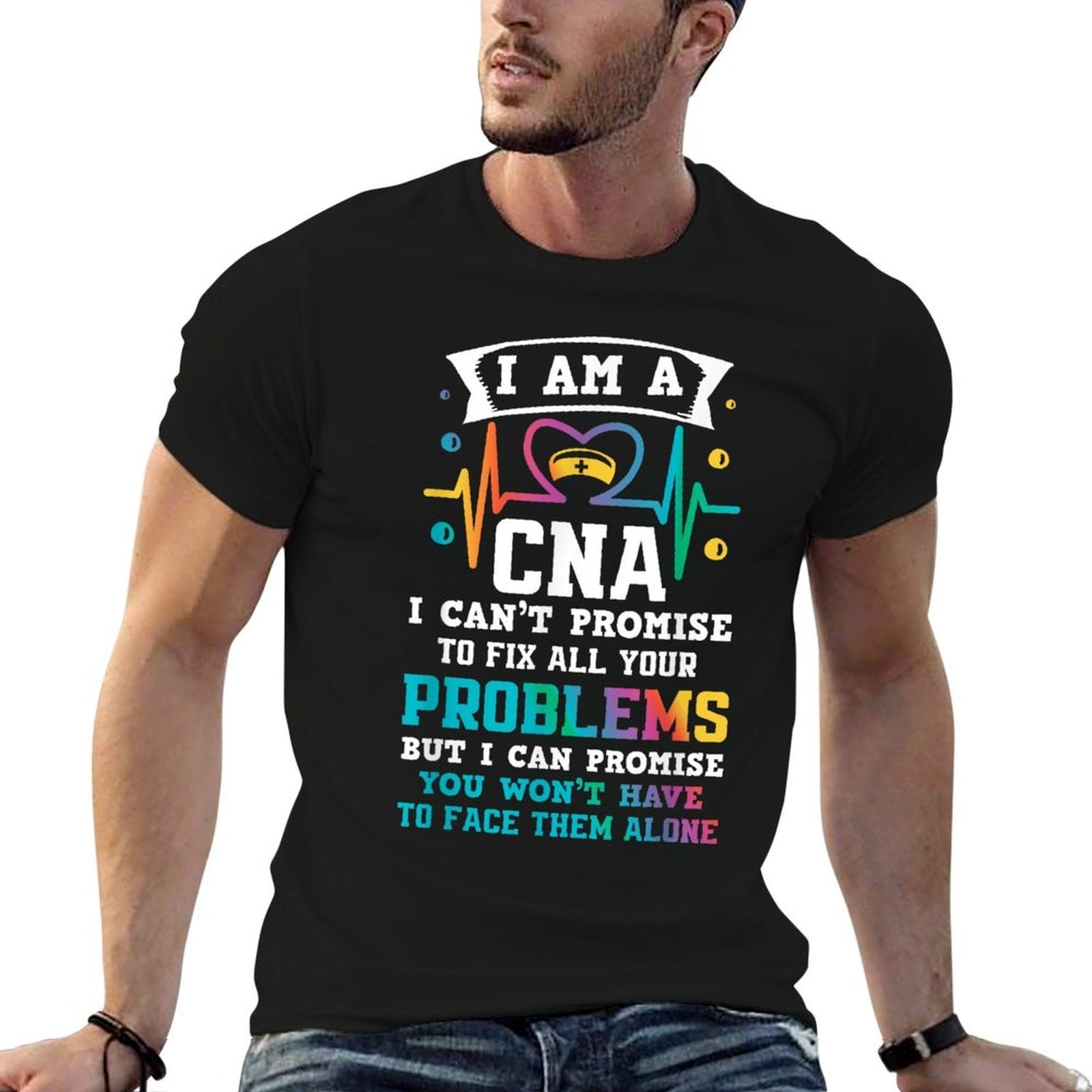 Funny CNA Nurse  Heathered Texture T-Shirt