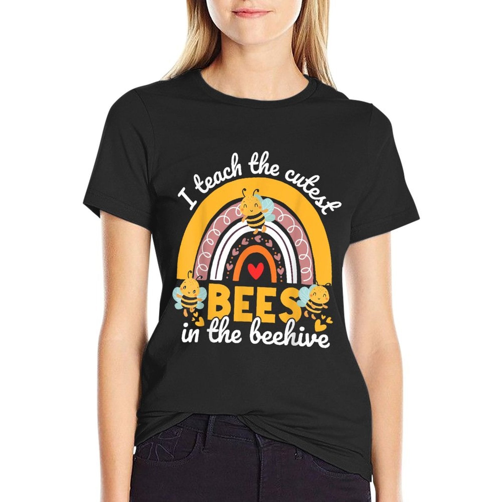 I Teach The Cutest Bees In The Beehive Funny Teachers Day  Stretchy T-Shirt
