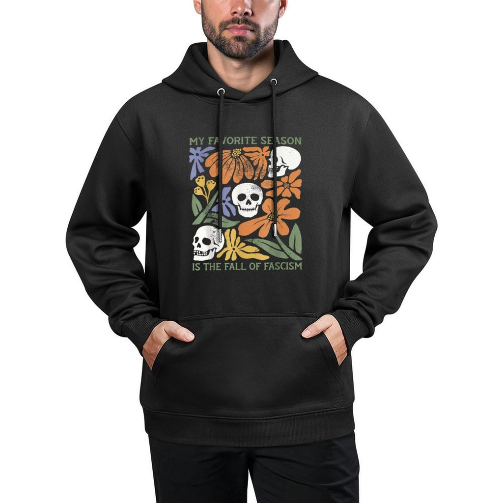My Favorite Season Is The Fall of Fascism Spooky Halloween Kangaroo Pocket Hoodie