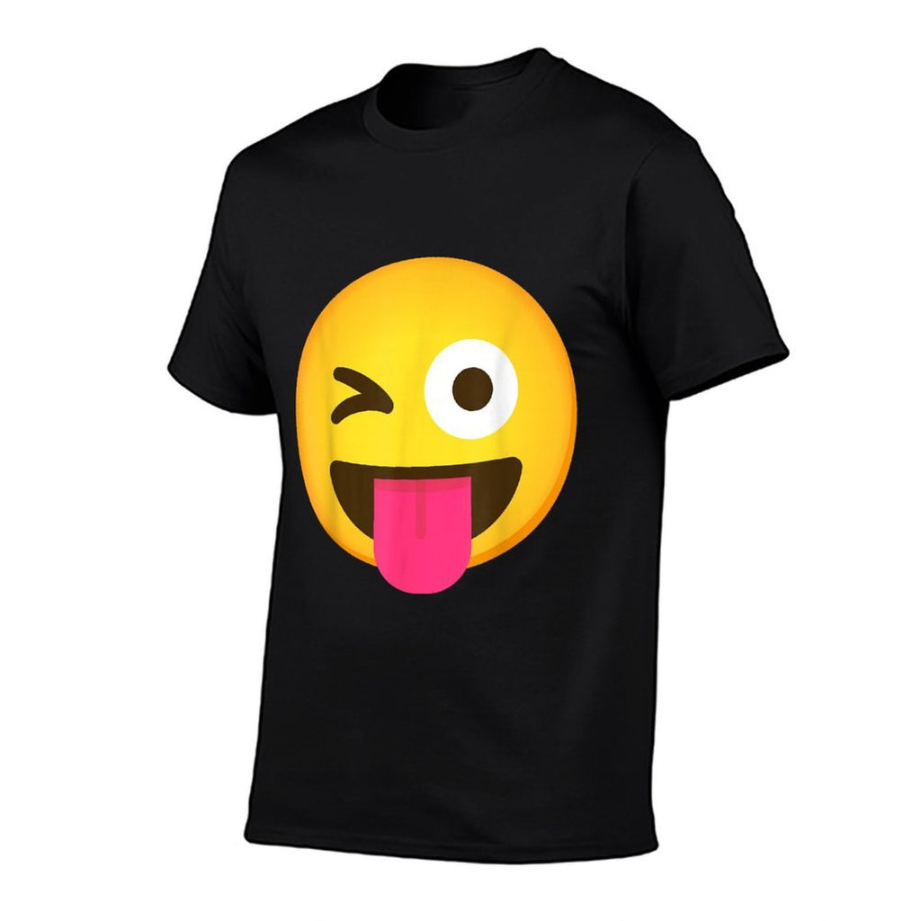 Emoticon Winking Face with Stuck-Out Tongue And Winking Eye  Polyester Blend T-Shirt